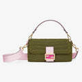 BAGUETTE Green Cotton Crochet Bag